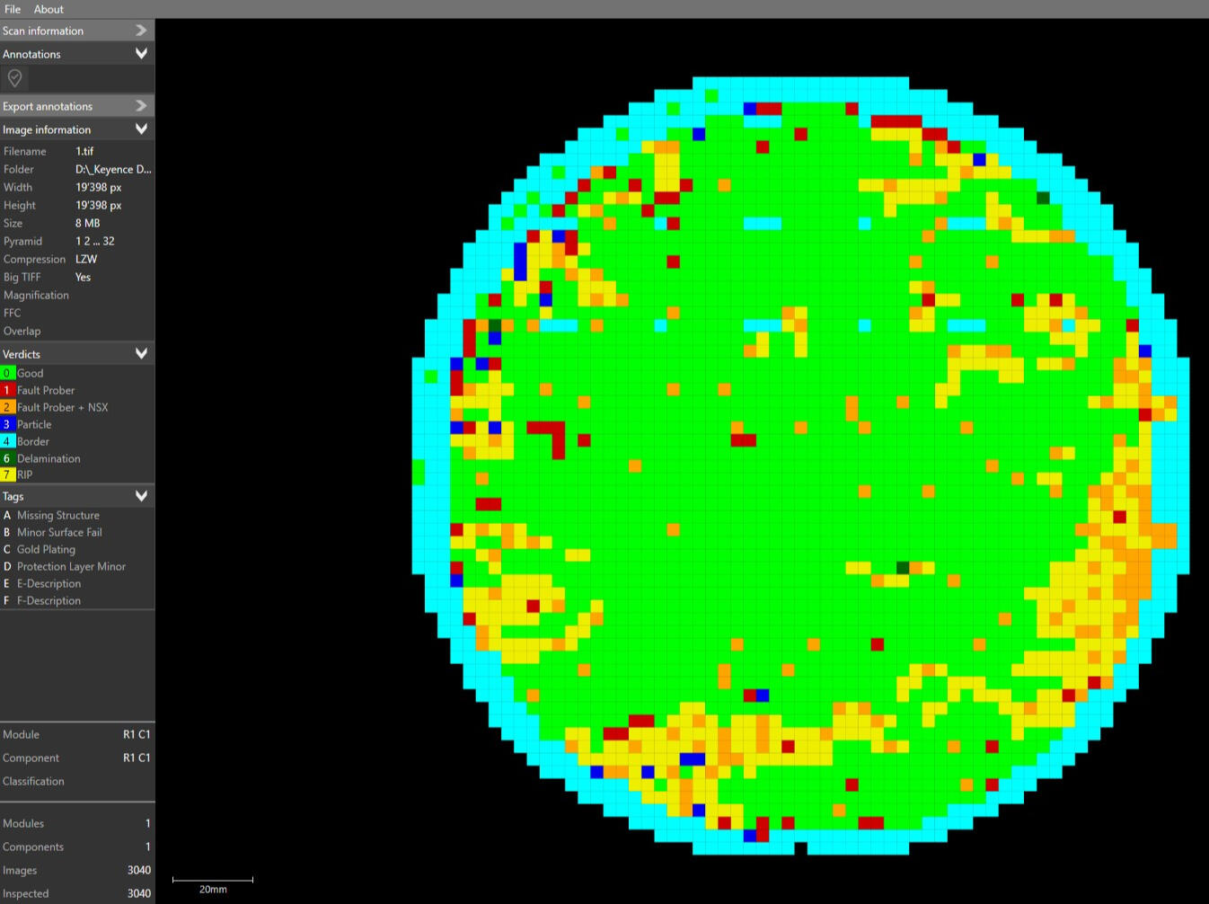 Simplified INF wafer map Wafer Map import and handling
